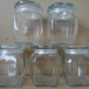 Vintage glazen voorraadpotten of snoeppotten