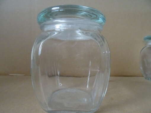 Vintage glazen voorraadpotten of snoeppotten