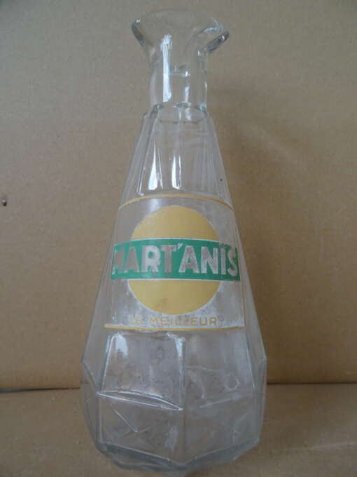 Vintage glazen karaf Martanis le meilleur