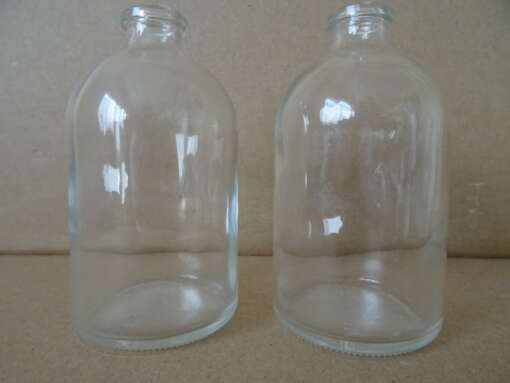 Vintage glazen injectieflesjes 9cm