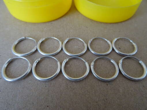 Collectie zilveren oorringen 12mm