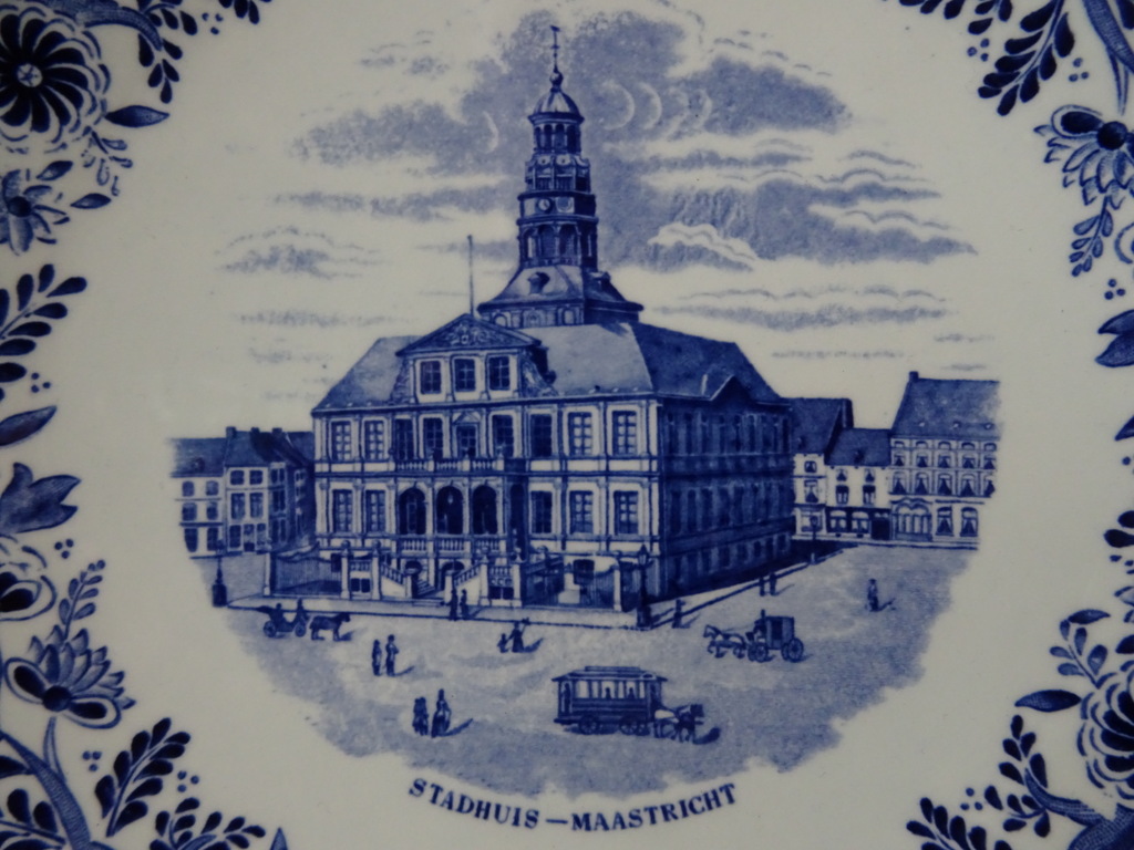 Antiek wandbord Stadhuis Maastricht Petrus Regout Antiek wandbord Stadhuis Maastricht Petrus Regout