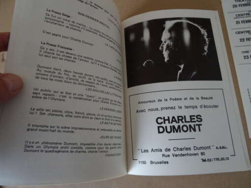 Charles Dumont Tournee 1980 boekjes