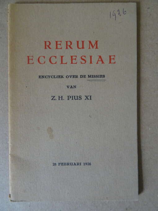 Rerum ecclesiae Encycliek over de missies