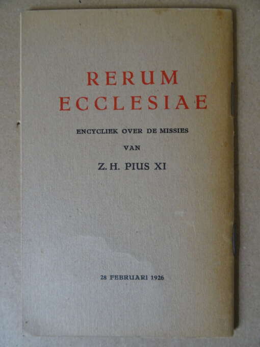 Rerum Ecclesiae Encycliek over de missies