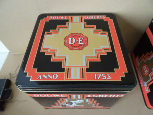 Vintage grote blikken Douwe Egberts anno 1753