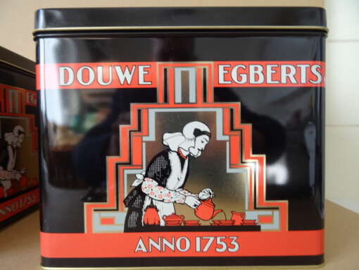 Vintage grote blikken Douwe Egberts anno 1753