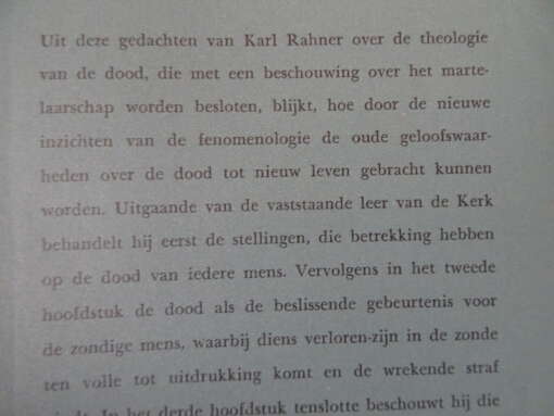 Karl Rahner Over de dood Theologische beschouwingen