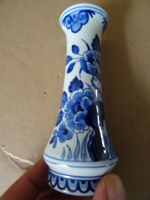 Delfts blauw vaasje De Porceleyne fles 13cm