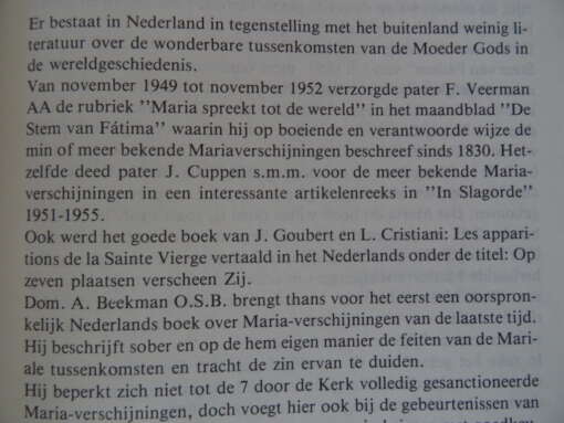 Dom. A. Beekman Verschijningen van Maria in West-Europa