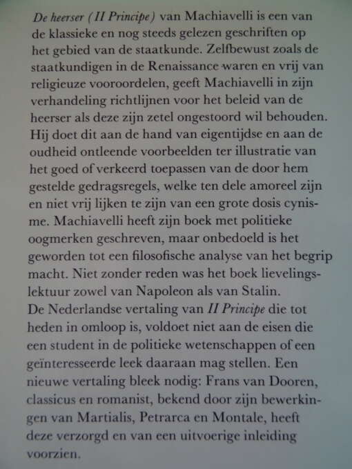 Niccòlo Machiavelli De heerser