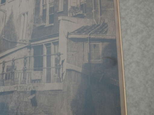 Antieke ets D. Harting Grimnessesluis Amsterdam 58x82cm