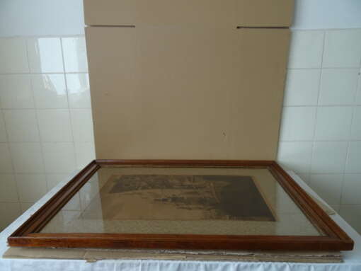 Antieke ets D. Harting Grimnessesluis Amsterdam 58x82cm