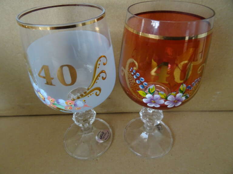 Alternative view of Set vintage vergulde sierglazen 40 Sklo Union