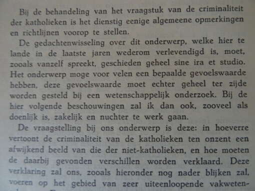 Preadviezen over de criminaliteit onder de katholieken in Nederland