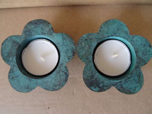 Vintage theelichten bloemen