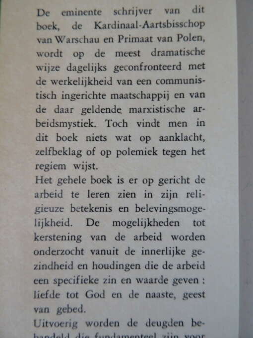 Stefan Kardinaal Wyszynski De Christen en de arbeid