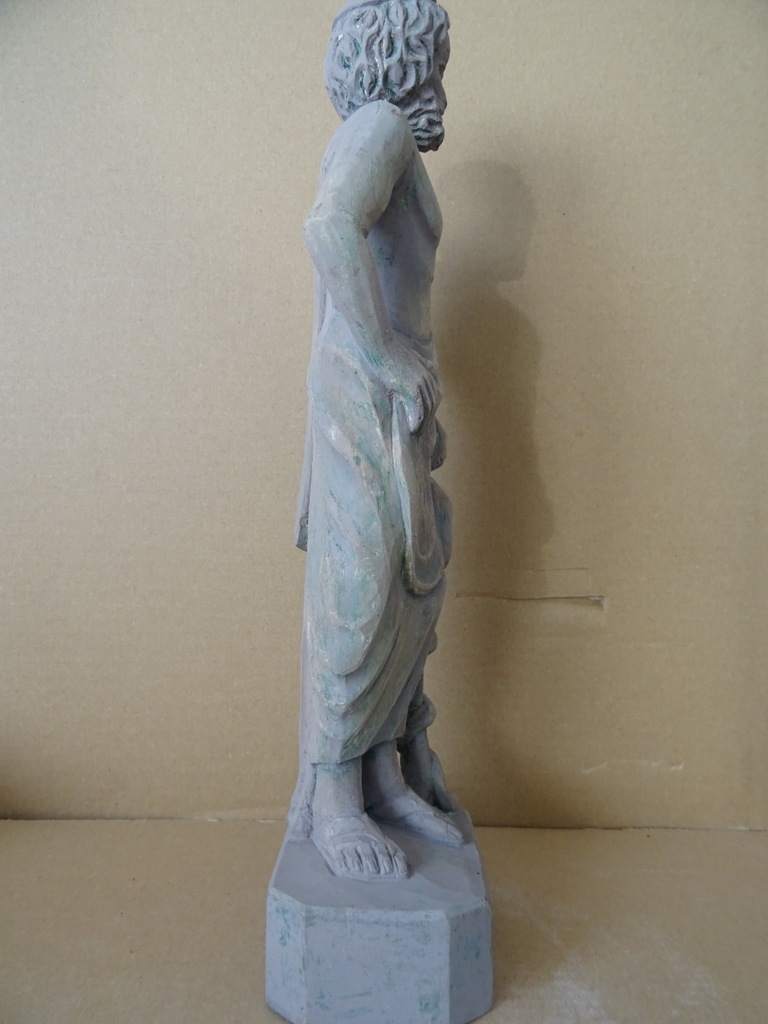 Houten beeld Asclepius God van de Geneeskunde 36cm Houten beeld Asclepius God van de Geneeskunde 36cm