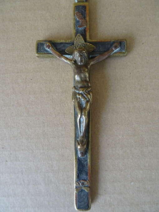 Antieke kruisbeeld hanger 6x14cm