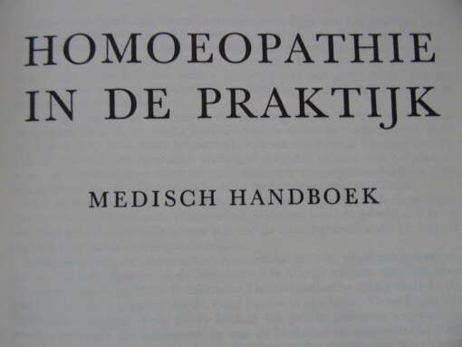 Dr. J. Voorhoeve Homeopathie in de praktijk