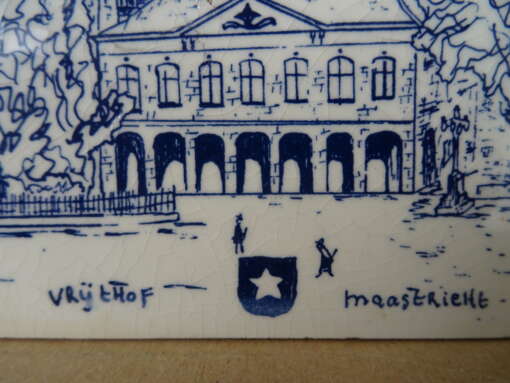 Tegel Vrijthof Maastricht Delfts blauw handpainted