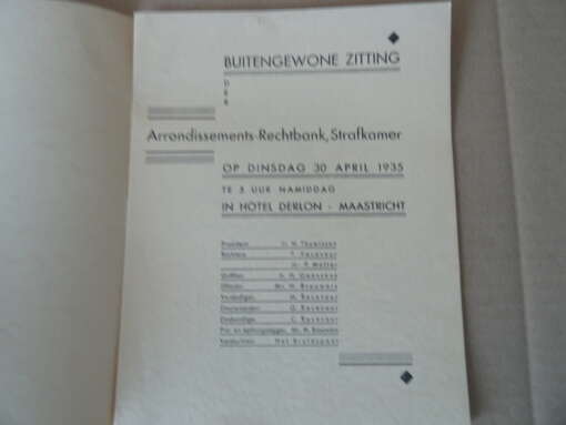 Buitengewone zitting op 30 april 1935 Huwelijksdag van Marthe en Toon