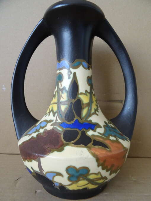 Elegante plateel vaas Bergen Belgique 26cm