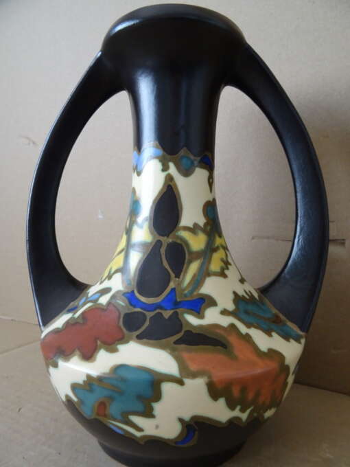 Elegante plateel vaas Bergen Belgique 26cm