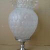 Vintage glazen siervaas op voet 34cm