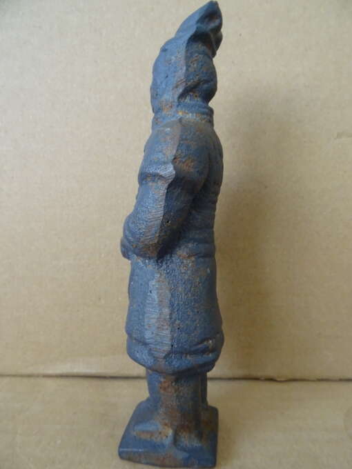 Vintage Chinees beeld terracotta leger gietijzer 16cm