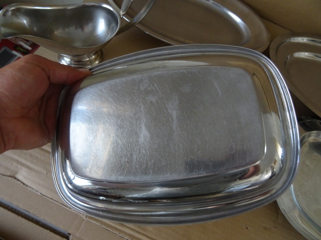 Collectie vintage RVS serveerschalen - Afbeelding 14