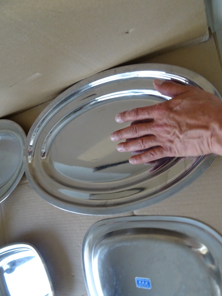 Collectie vintage RVS serveerschalen - Afbeelding 25