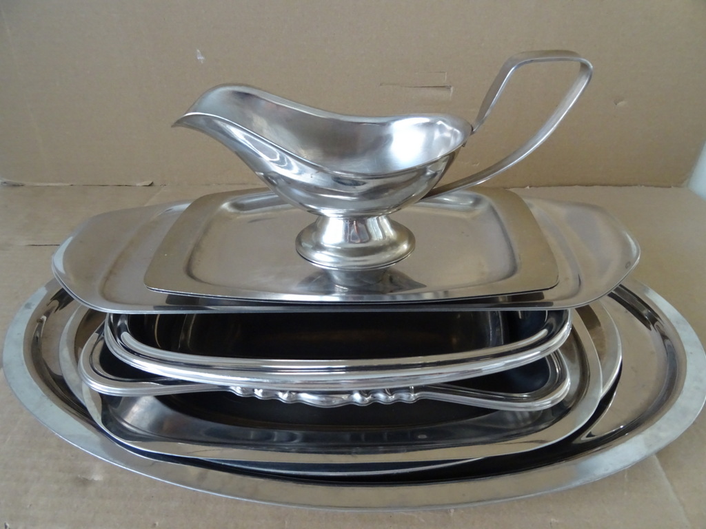 Collectie vintage RVS serveerschalen - Afbeelding 32