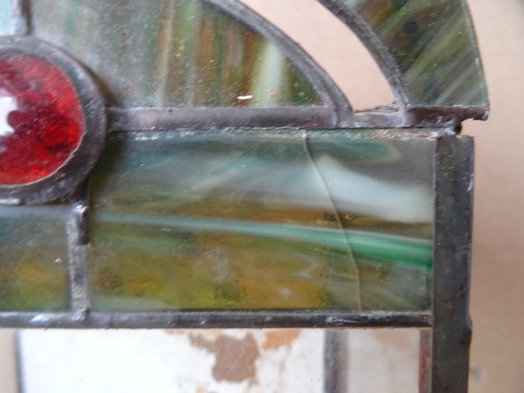 Glas in lood huisje vintage terrarium Glas in lood huisje vintage terrarium