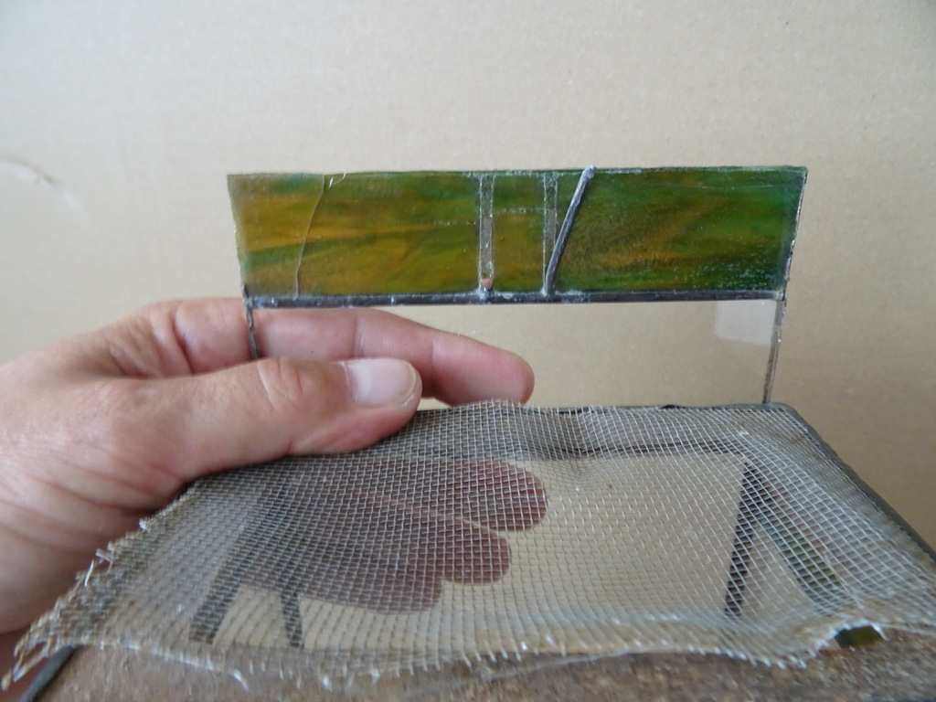 Glas in lood huisje vintage terrarium Glas in lood huisje vintage terrarium