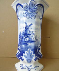 Antieke Delfts blauwe vaas 25cm