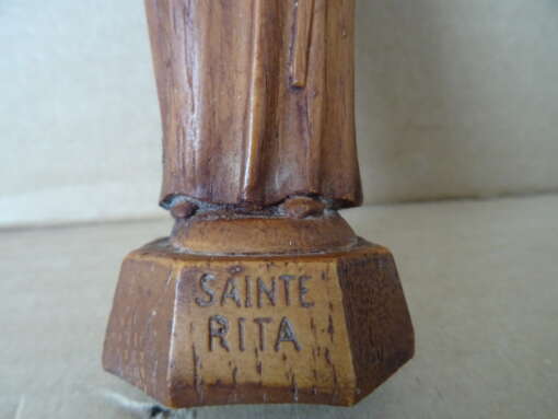 Fraai houten beeldje Heilige Rita 17cm
