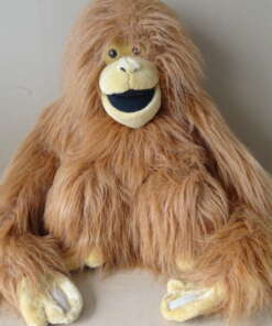 Vintage knuffel aap orang-oetan met klittenband handen 45cm