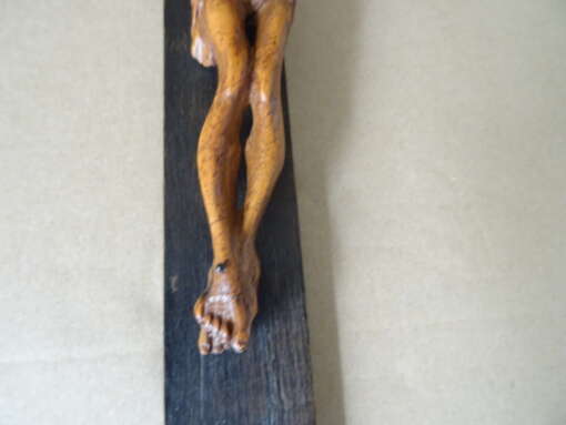 Antiek houten kruisbeeld 44cm volkskunst