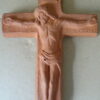Antiek terracotta kruisbeeld 17x21cm
