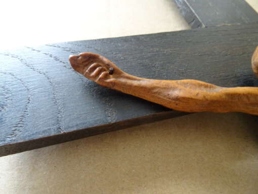 Antiek houten kruisbeeld 44cm volkskunst
