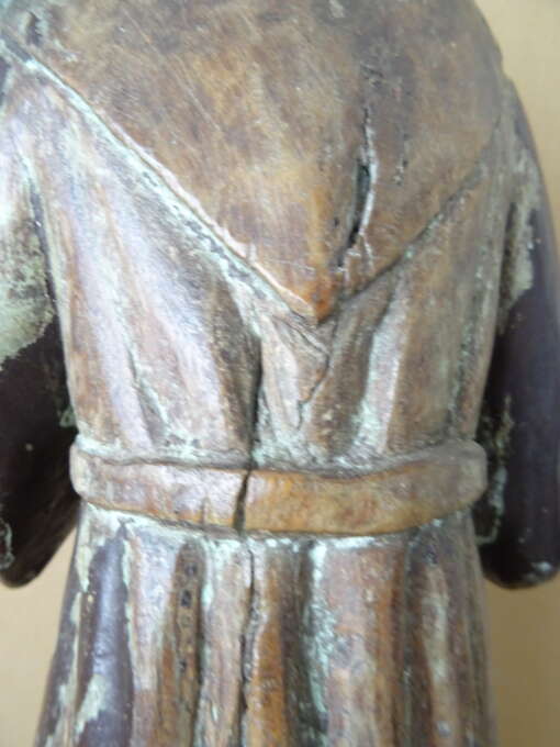 17e- of 18e-eeuws houten beeld Heilige Franciscus? 55cm