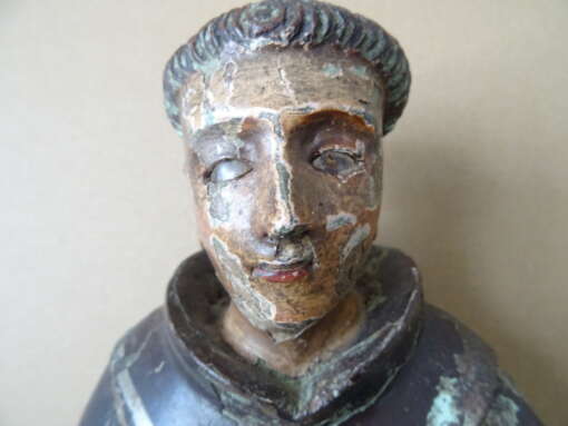 17e- of 18e-eeuws houten beeld Heilige Franciscus? 55cm