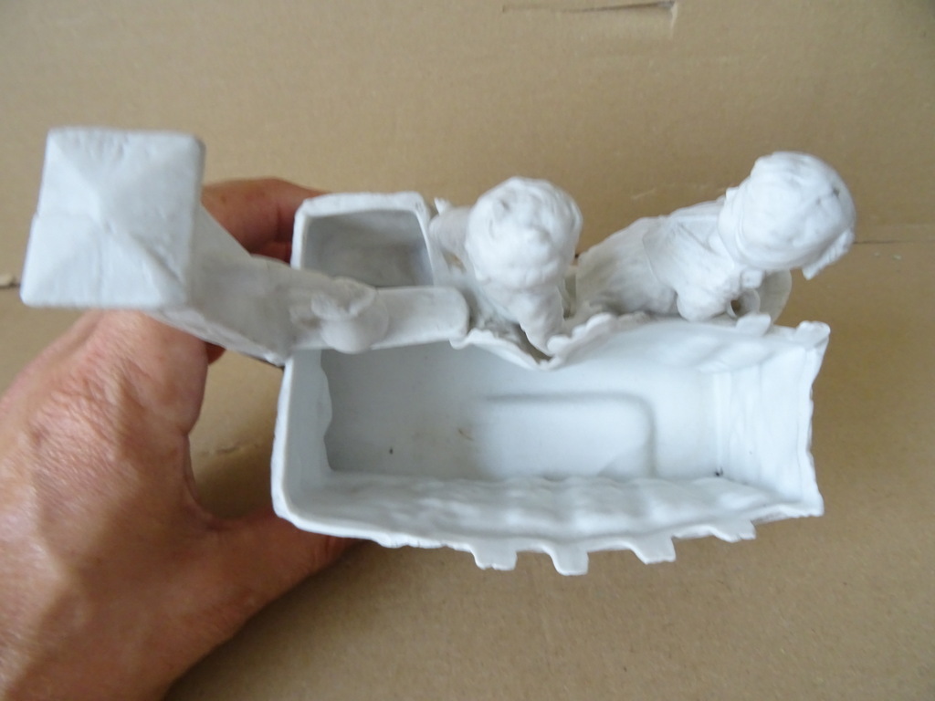 Antiek porseleinen jardinière beeld 15cm - Afbeelding 11