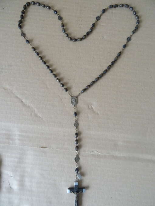 Vintage rozenkrans Lourdes 56cm Indecrochable France