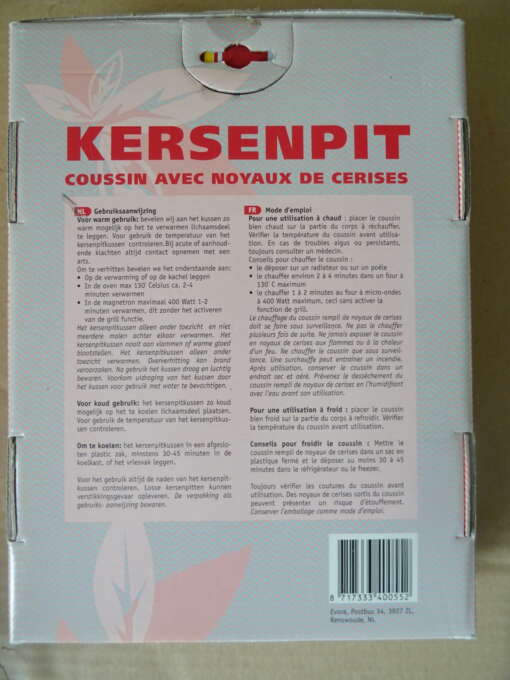 Kersenpit kussen 19x29cm nieuw