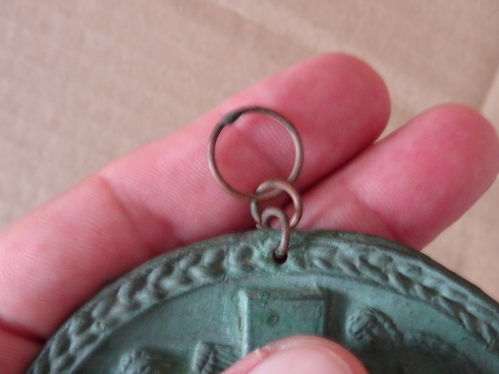 Art deco bronzen kruisbeeld reliëf 9cm - Afbeelding 9