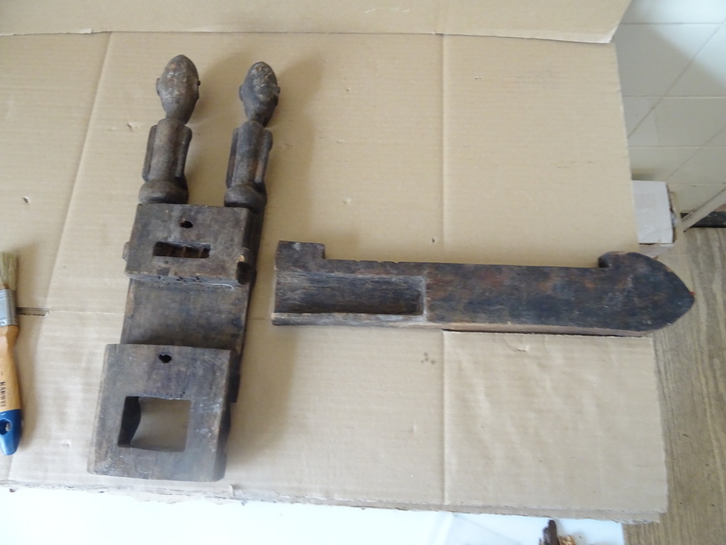 Houten sluis slot Dogon Mali 34cm - Afbeelding 14
