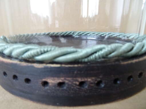 Vintage glazen stolp met voet 28cm