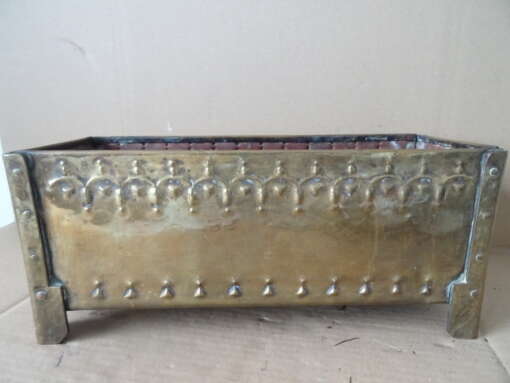Antieke koperen bloembak 35cm Art deco